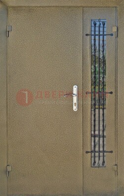 Входная дверь Порошок со стеклом и ковкой ПЛ-20 в Ликино-Дулево