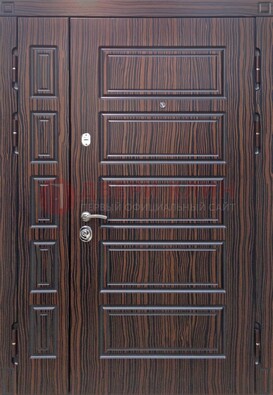 Коричневая двухцветная стальная дверь ПЛ-6 в Ликино-Дулево